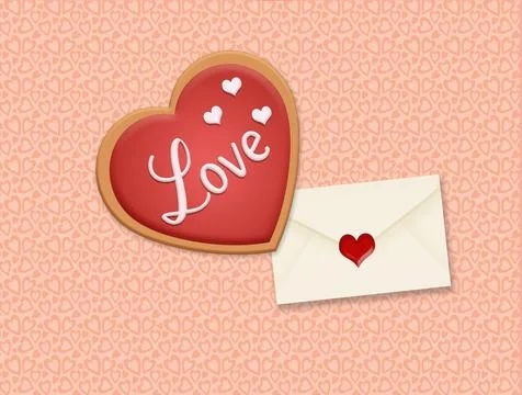 Valentine's Day cookie Stock Illustration