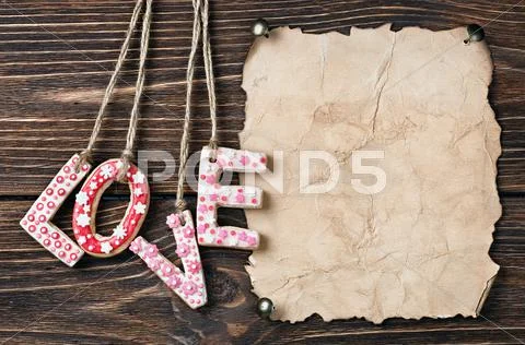 Valentine's day cookies and old paper Stock Photos