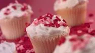 Valentine's Day Cupcakes,  Slow Motion Stock Footage