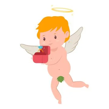 Valentine's Day cupid vector character. Stock Illustration