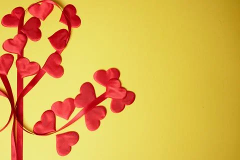 Valentine's day,a Declaration of love. Tree of love from a heart and a ribbon Stock Photos