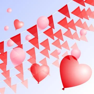 Valentine's Day Decorations Stock Illustration