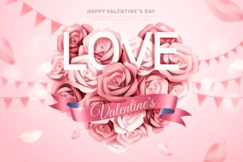 Valentine's Day decorative template Stock-Illustration