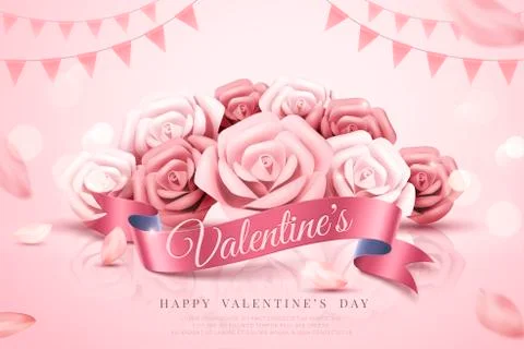 Valentine's Day decorative template Stockillustratie
