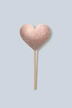 Valentine's day design concept on light grey background. Stock Photos