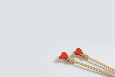 Valentine's day design concept on light gray background. Stock Photos