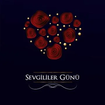 Valentine's Day Design Vector Illustration in Turkish イラスト素材