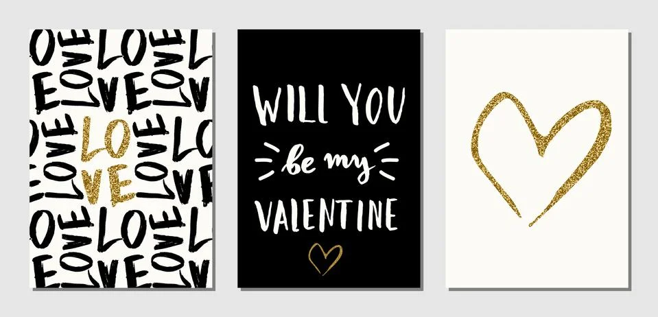 Valentine's Day Designs Set Stock Illustration