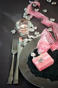 Valentines day dinner Stock Photos