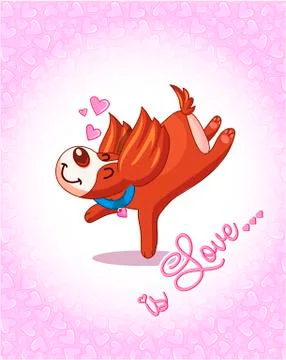Valentine's Day dogs with envelope Stock Illustration