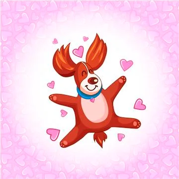 Valentine's Day dogs with envelope Stock Illustration