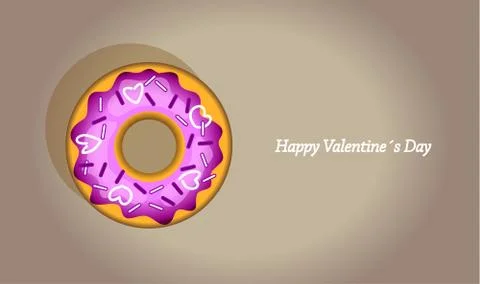 Valentines day donut Stock Illustration