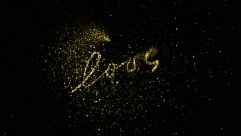 Valentines day element with shining gold sparkling inscription LOVE. 스톡 동영상 102360980