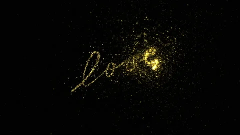 Valentines day element with shining gold sparkling inscription LOVE. Stock Footage 102361905
