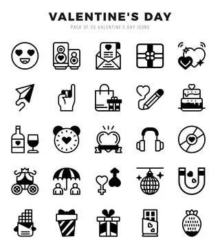 Valentine'S Day elements. Lineal Filled web icon set. Simple vector illustr.. Stock Illustration