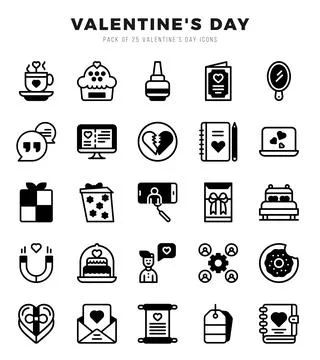 Valentine'S Day elements. Lineal Filled web icon set. Simple vector illustr.. 스톡 일러스트
