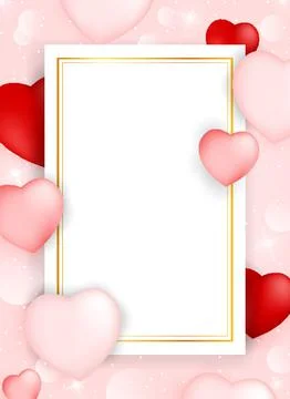 Valentines day empty card background with heart. Vector illustration. Wallpaper Illustrazione stock