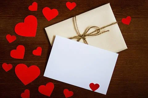 Valentine's Day Envelope Stock Photos