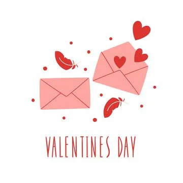 Valentine's day envelopes Stock Illustration