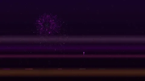 Valentines day firework display with hearts filling the night sky creating a Video stock 327429425