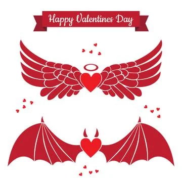Valentines day flat icons Stock Illustration