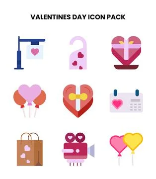 ValentineS Day Flat Icons Pack Stock Illustration
