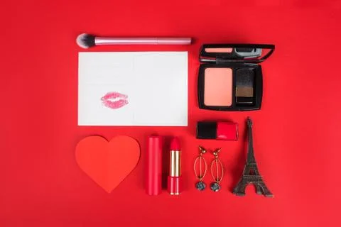 Valentines day flatlay Fotos Stock