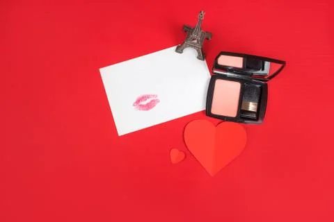 Valentines day flatlay Fotos Stock