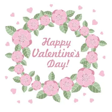 Valentine's day flower ring vector illustration Stock Illustration