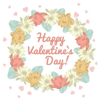 Valentine's day flower ring vector illustration Stock Illustration