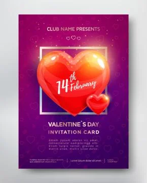 Valentines Day Flyer Stock Illustration