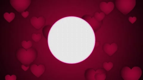 Valentine's Day Frame Background with Round Neon and Transparency Stock Footage 231762279