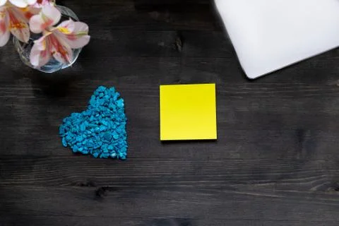 Valentine's day frame composition. Top view, flat lay, copy space. Stock Photos