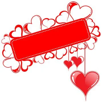 Valentines Day frame with hearts Stock Illustration