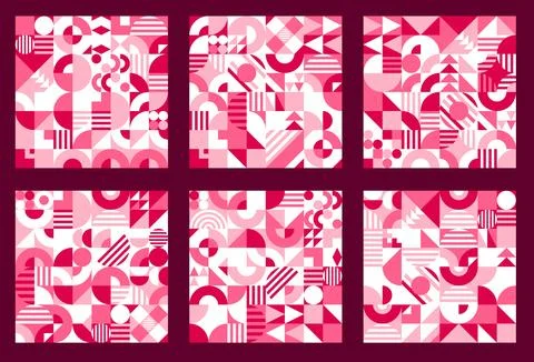 Valentines day geometric pattern tile background. Stock Illustration