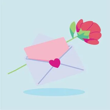 Valentines day gift flat vector illustration. Cute gift valentine illustrat.. Stock Illustration