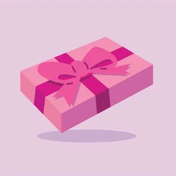 Valentines day gift flat vector illustration. Cute gift valentine illustrat.. Stock Illustration