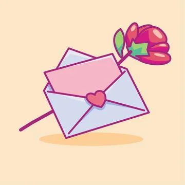 Valentines day gift flat vector illustration. Cute gift valentine illustrat.. Stock Illustration