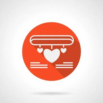 Valentines Day gift necklace red round vector icon Stock Illustration