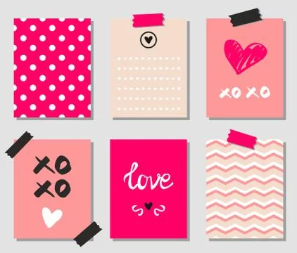 Valentines day gift vector cards Stock Illustration