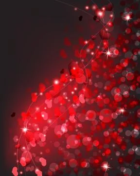 Valentine's Day glowing hearts Stock Illustration