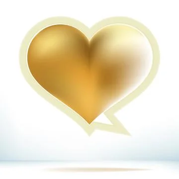 Valentine's day gold speech bubble.  + EPS8 Stock Illustration
