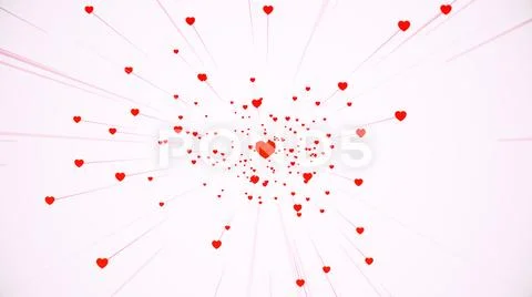 Valentine's Day greeting card illustration, connected hearts Stock Illustration