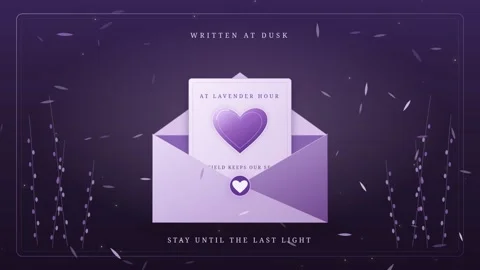 Valentine's Day greeting card loop animation with lavender heart Stock Footage 346472459