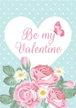 Valentines day greeting card. Vector illustration Stock Illustration