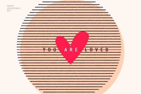 Valentines day greeting card vector background. Illustration with lines, he.. Stock Illustration