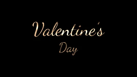 Valentine's Day Handwritten Animated Text in Gold Color Stock Footage 296516811