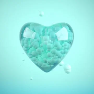 Valentine's Day Happy Love 3D With Hearts Stock Illustration