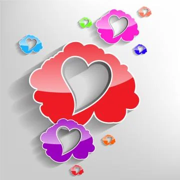 Valentines day heart clouds Stock-Illustration