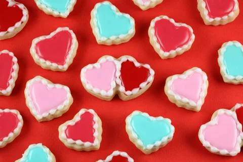 Valentine's Day Heart Cookies Stock Photos